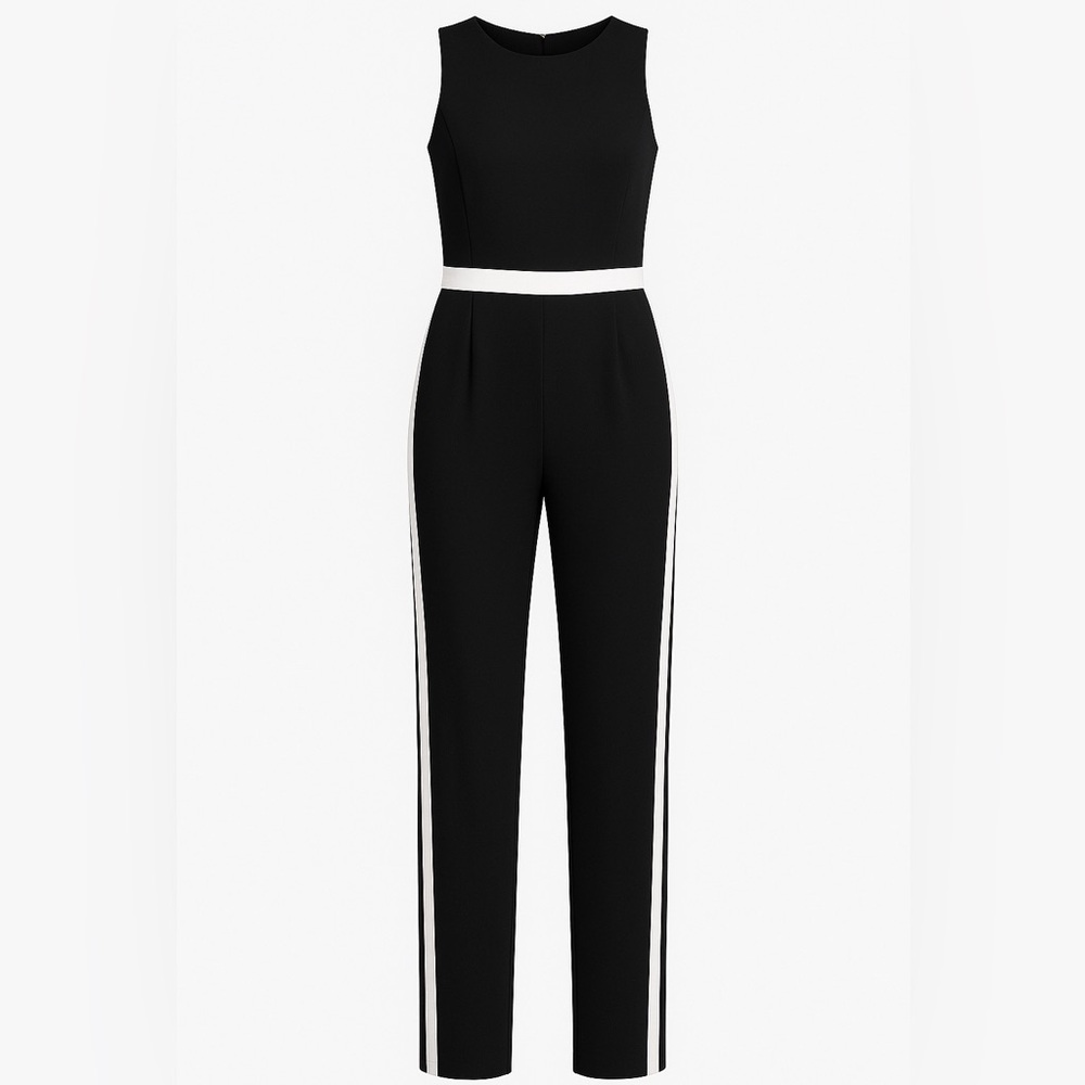 Tailored Black Sleeveless Jumpsuit